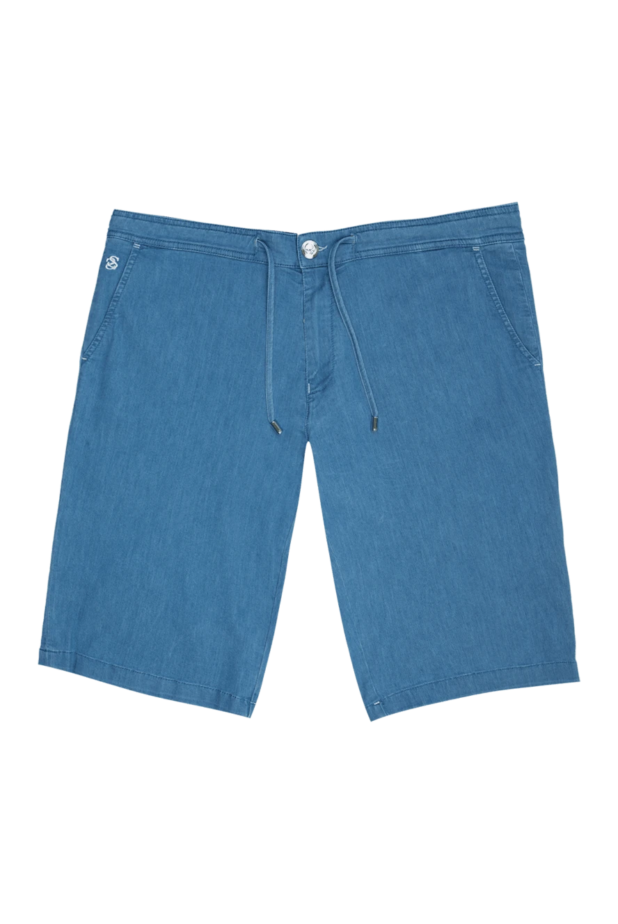 Scissor Scriptor man blue denim shorts made of cotton and polyamide for men купить с ценами и фото 169376 - photo 1