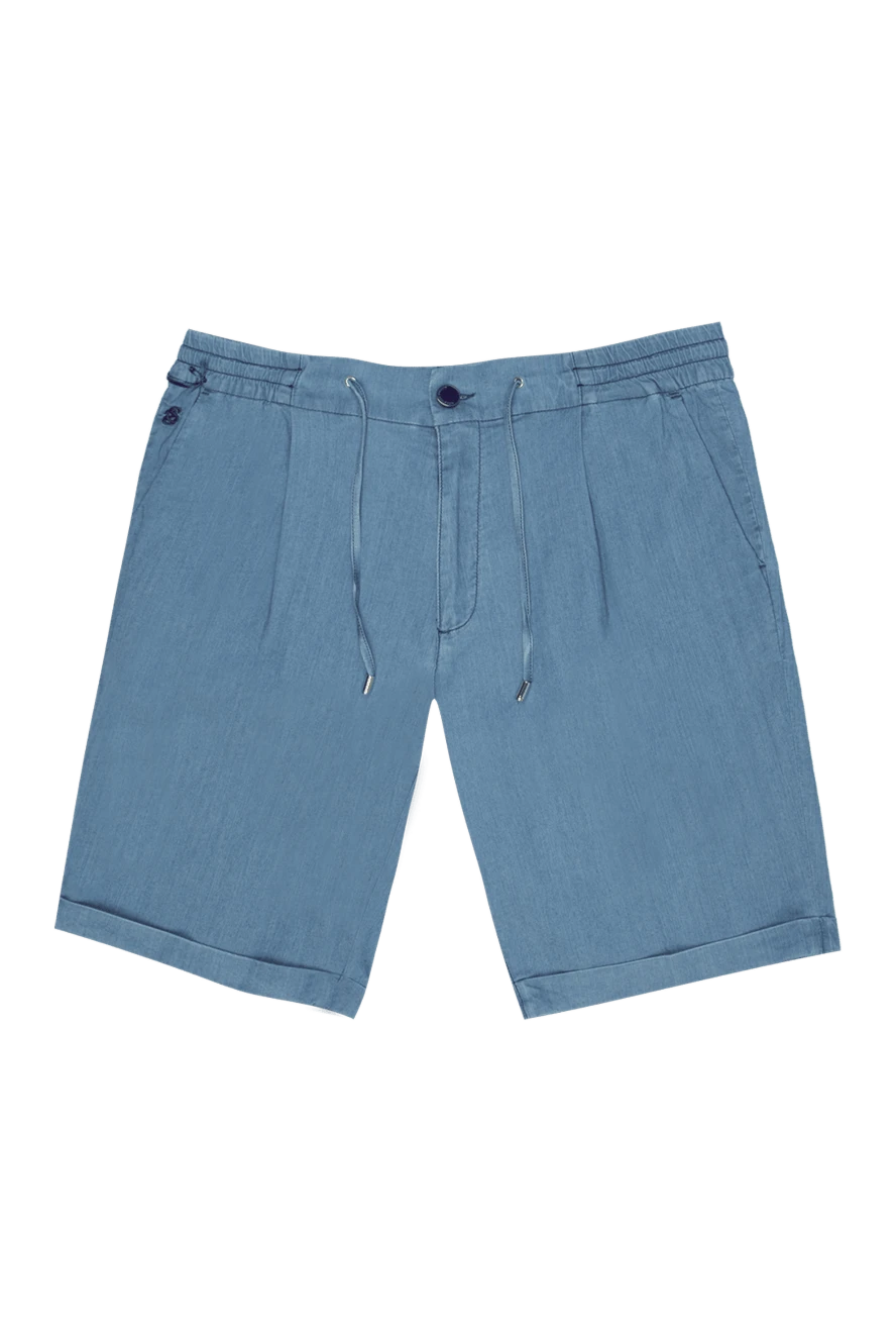 Scissor Scriptor man cotton and linen shorts blue for men купить с ценами и фото 169385 - photo 1