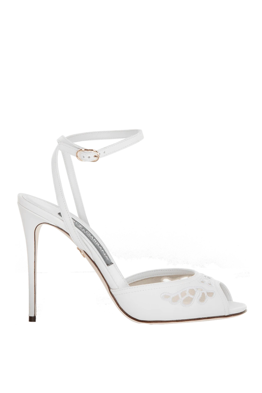 Dolce & Gabbana woman white leather sandals for women купить с ценами и фото 169470 - photo 1