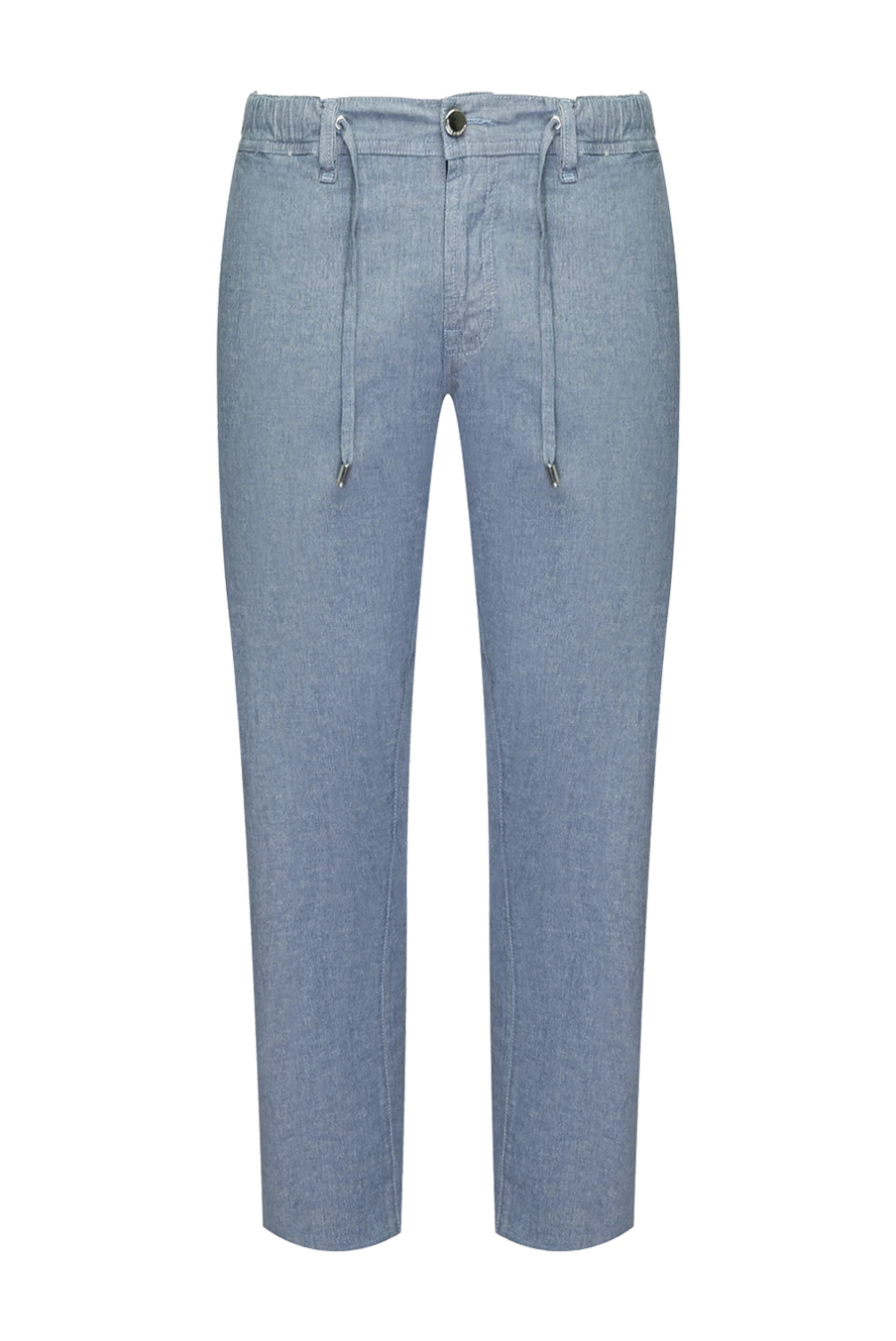 Scissor Scriptor man blue cotton and linen jeans for men купить с ценами и фото 169512 - photo 1