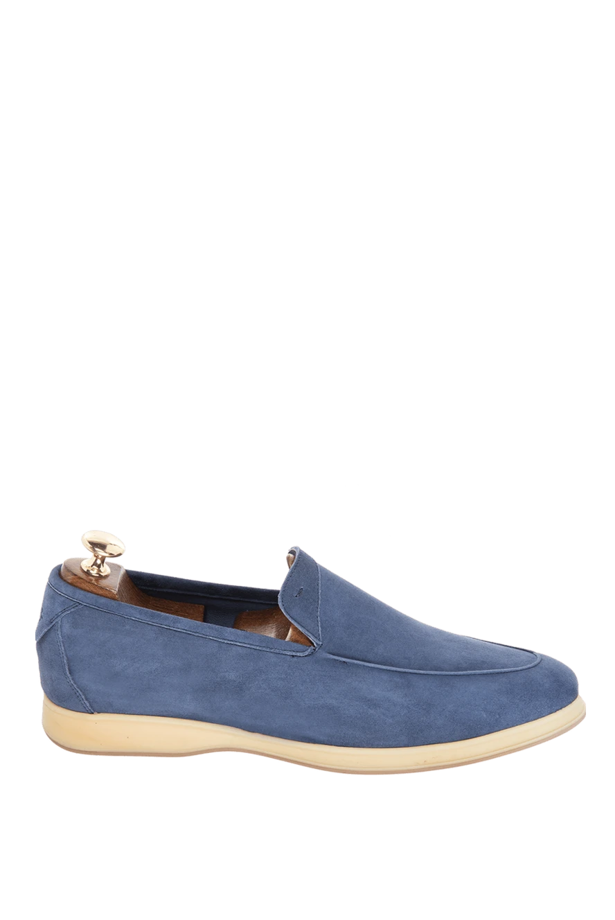 Andrea Ventura man blue suede loafers for men купить с ценами и фото 169517 - photo 1