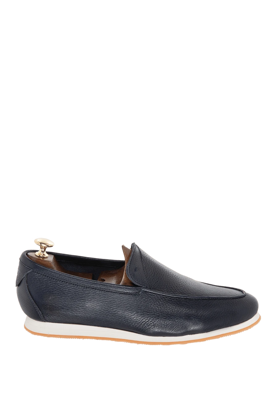 Andrea Ventura man blue leather loafers for men купить с ценами и фото 169520 - photo 1