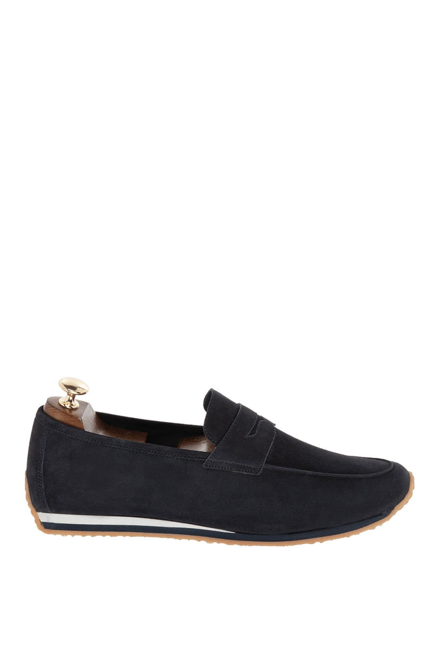 Andrea Ventura man blue suede loafers for men купить с ценами и фото 169522 - photo 1