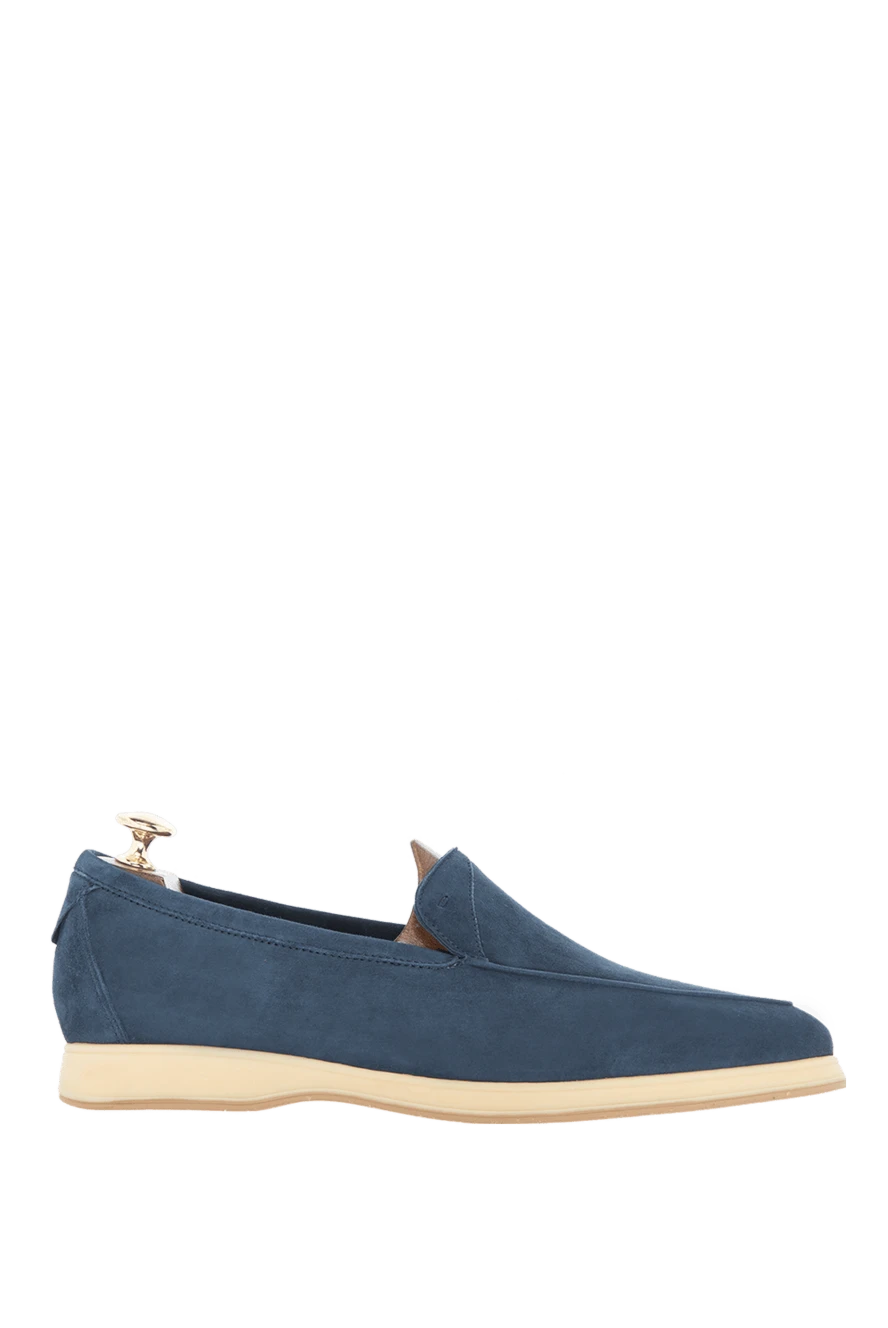 Andrea Ventura man blue suede loafers for men купить с ценами и фото 169525 - photo 1