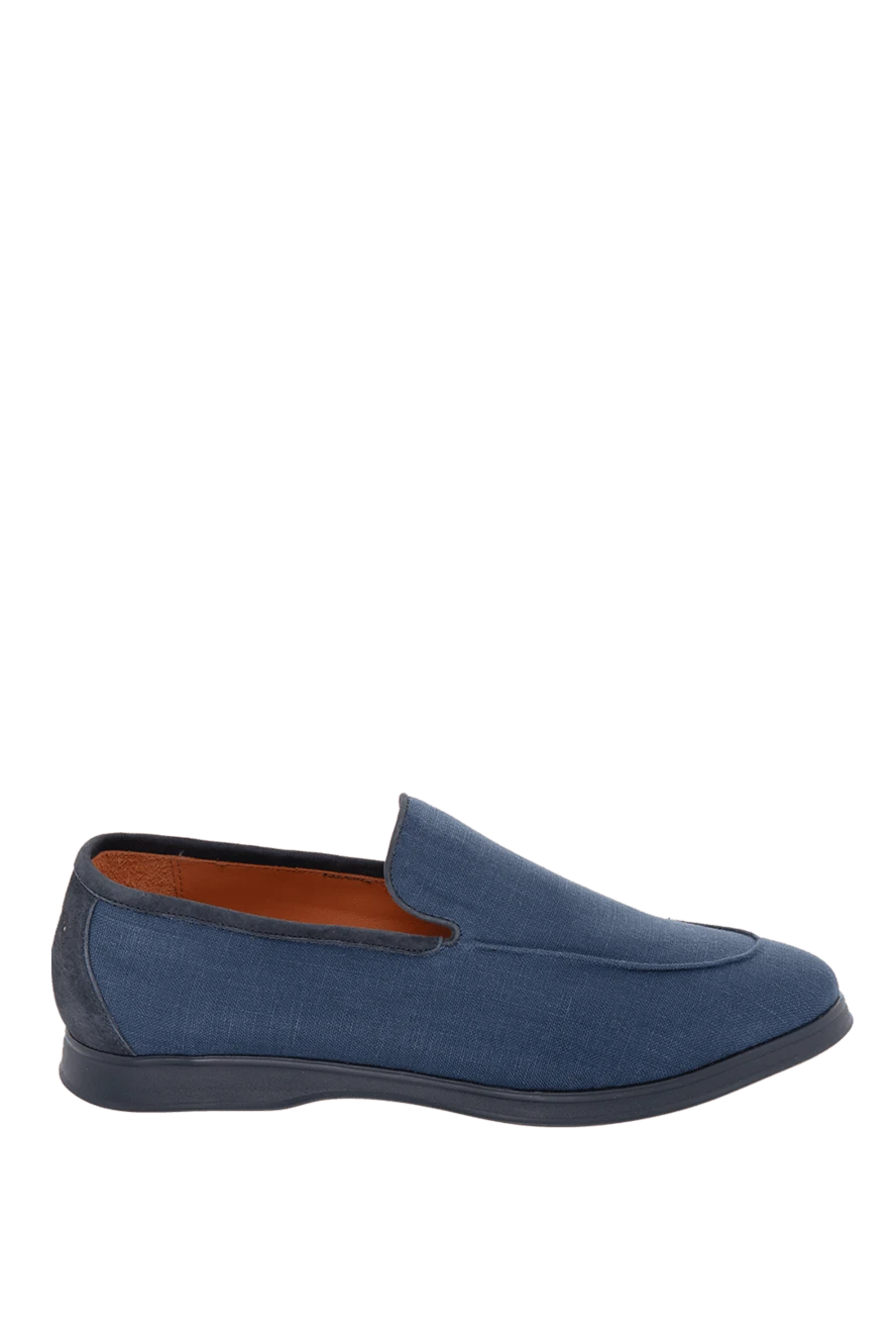 Andrea Ventura man blue linen and suede loafers for men купить с ценами и фото 169533 - photo 1