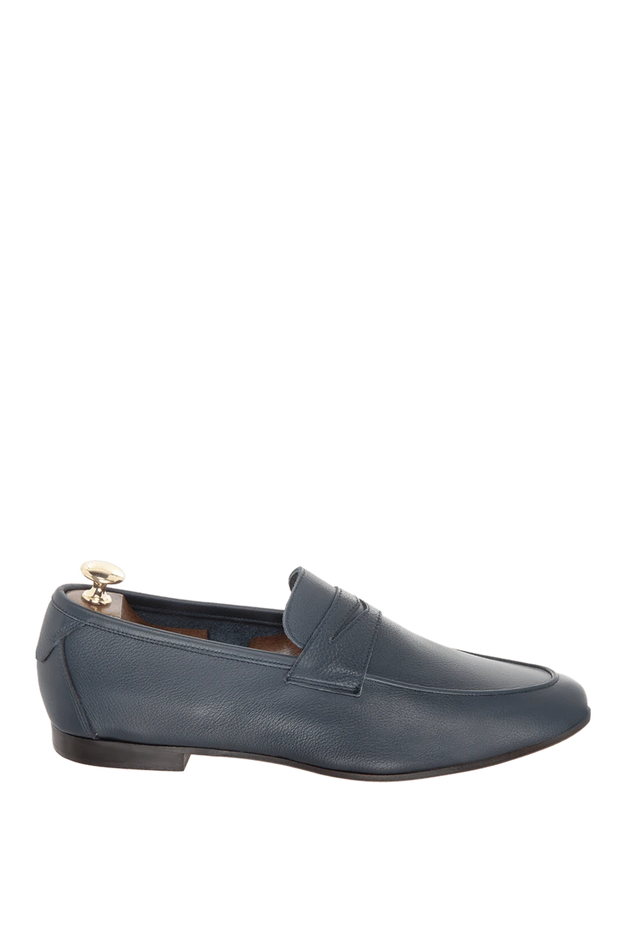 Andrea Ventura man blue leather loafers for men купить с ценами и фото 169539 - photo 1