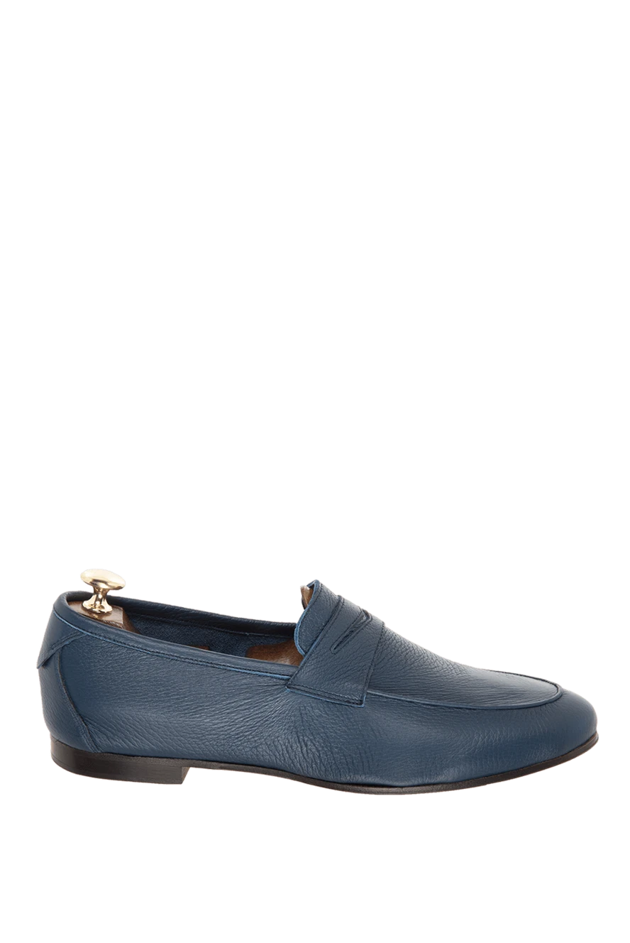 Andrea Ventura man blue leather loafers for men купить с ценами и фото 169540 - photo 1