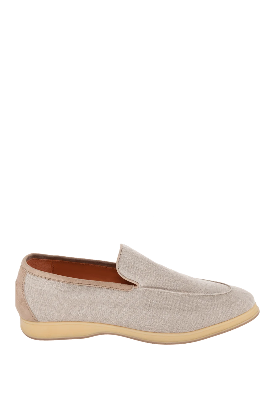 Andrea Ventura man beige linen and suede loafers for men купить с ценами и фото 169547 - photo 1