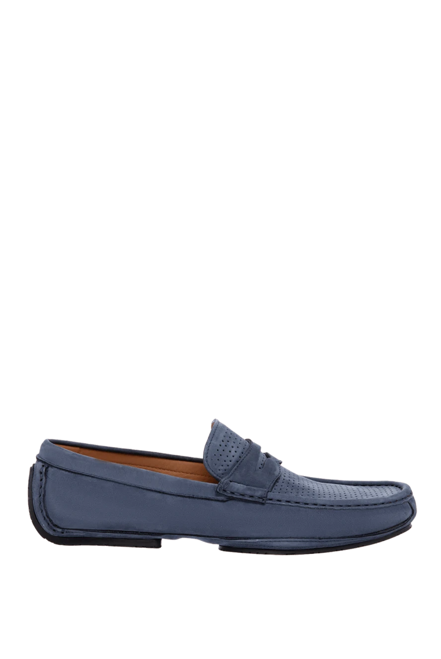 Cesare di Napoli man moccasins for men made of nubuck blue купить с ценами и фото 169563 - photo 1