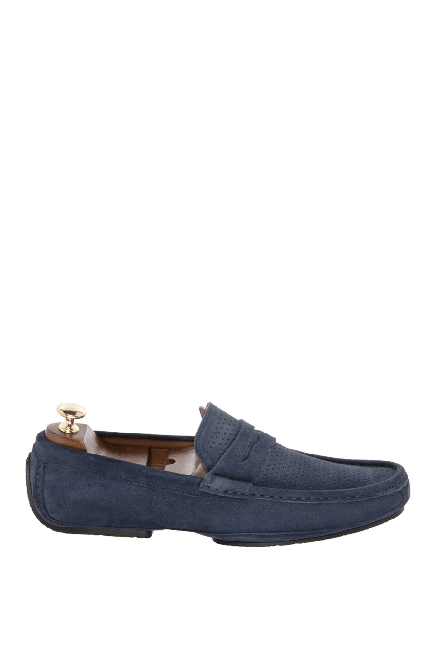 Cesare di Napoli man blue suede men's moccasins купить с ценами и фото 169565 - photo 1