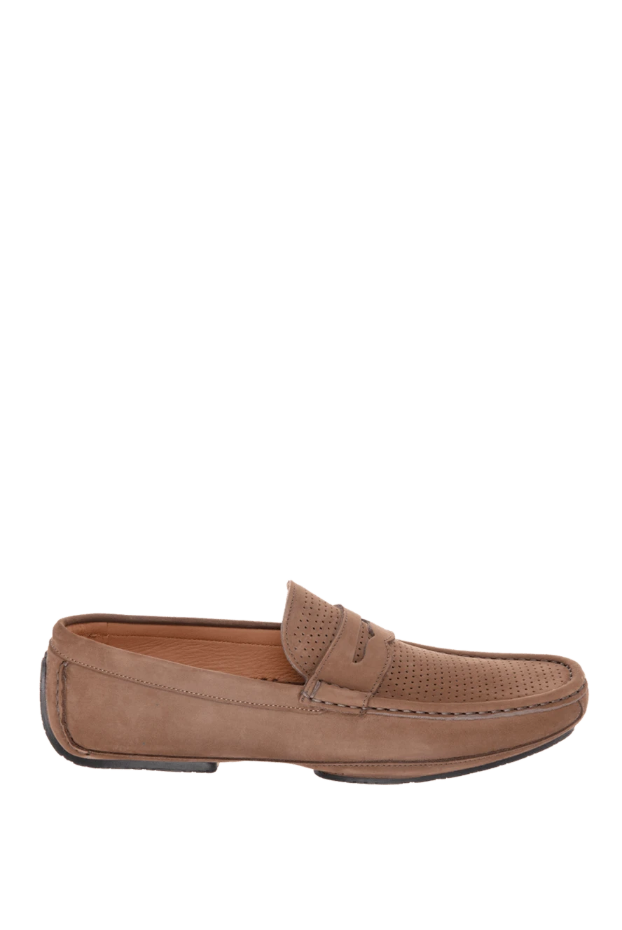 Cesare di Napoli man men's moccasins from nubuck brown купить с ценами и фото 169566 - photo 1