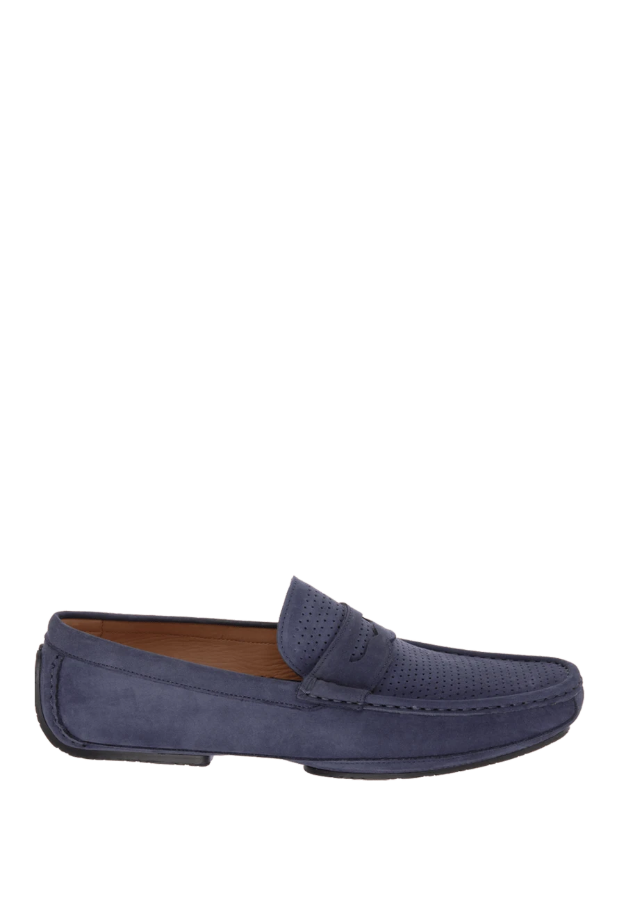 Cesare di Napoli man moccasins for men made of nubuck blue купить с ценами и фото 169571 - photo 1