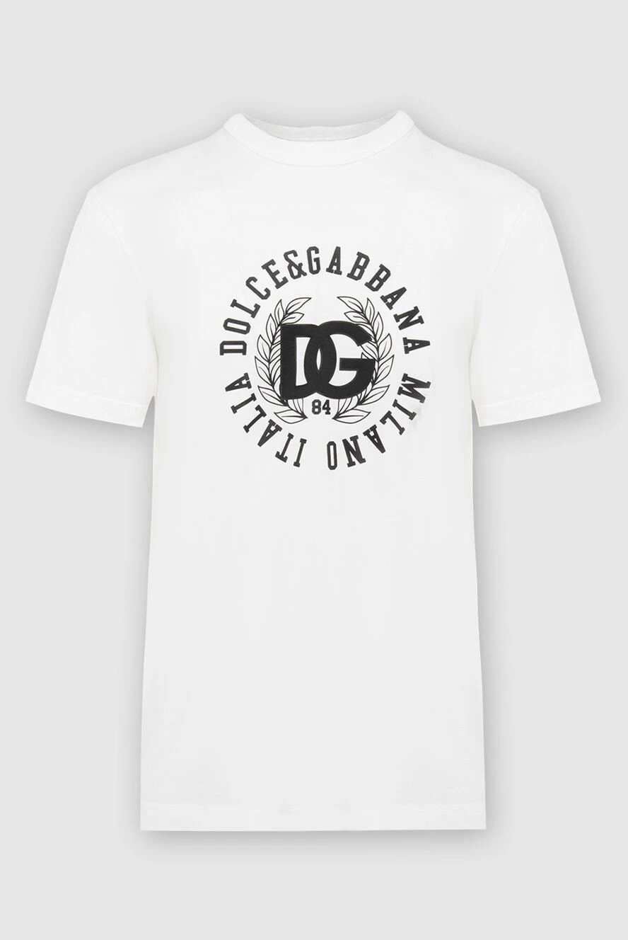 Dolce & Gabbana man white cotton t-shirt for men купить с ценами и фото 169581 - photo 1