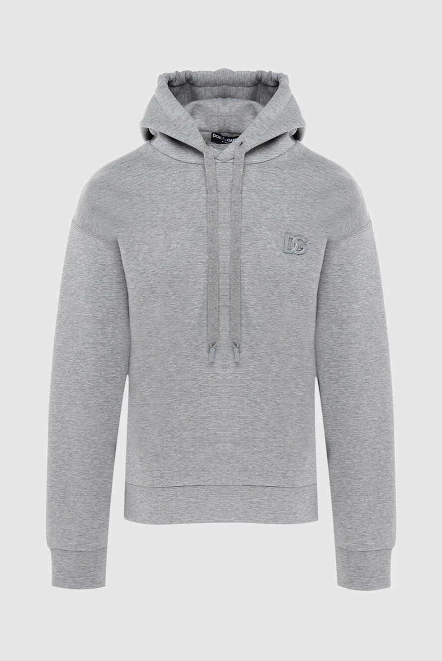 Dolce & Gabbana man men's hoodie made of cotton and polyester, gray купить с ценами и фото 169613 - photo 1