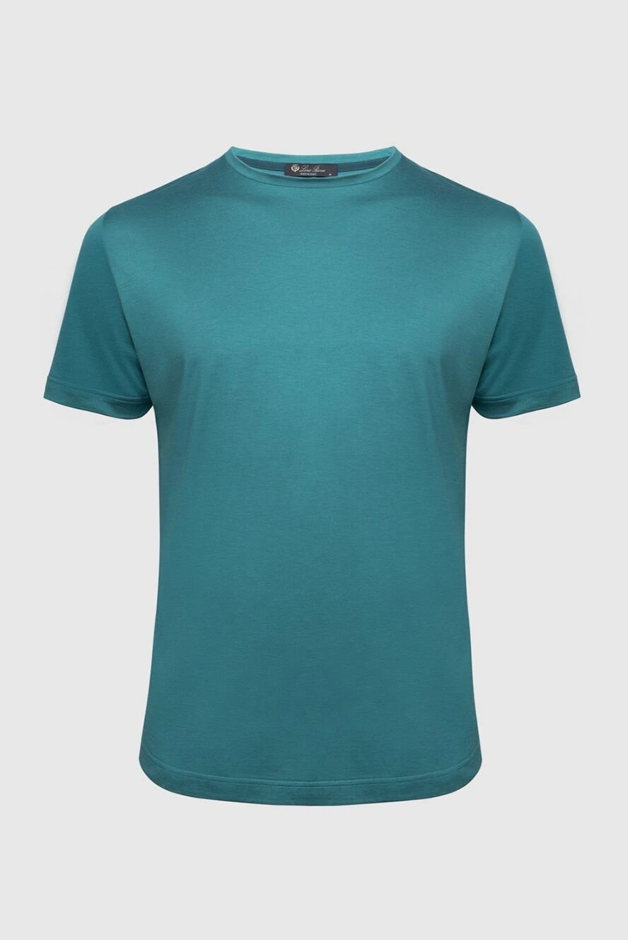 Loro Piana man silk and cotton t-shirt green for men купить с ценами и фото 169621 - photo 1