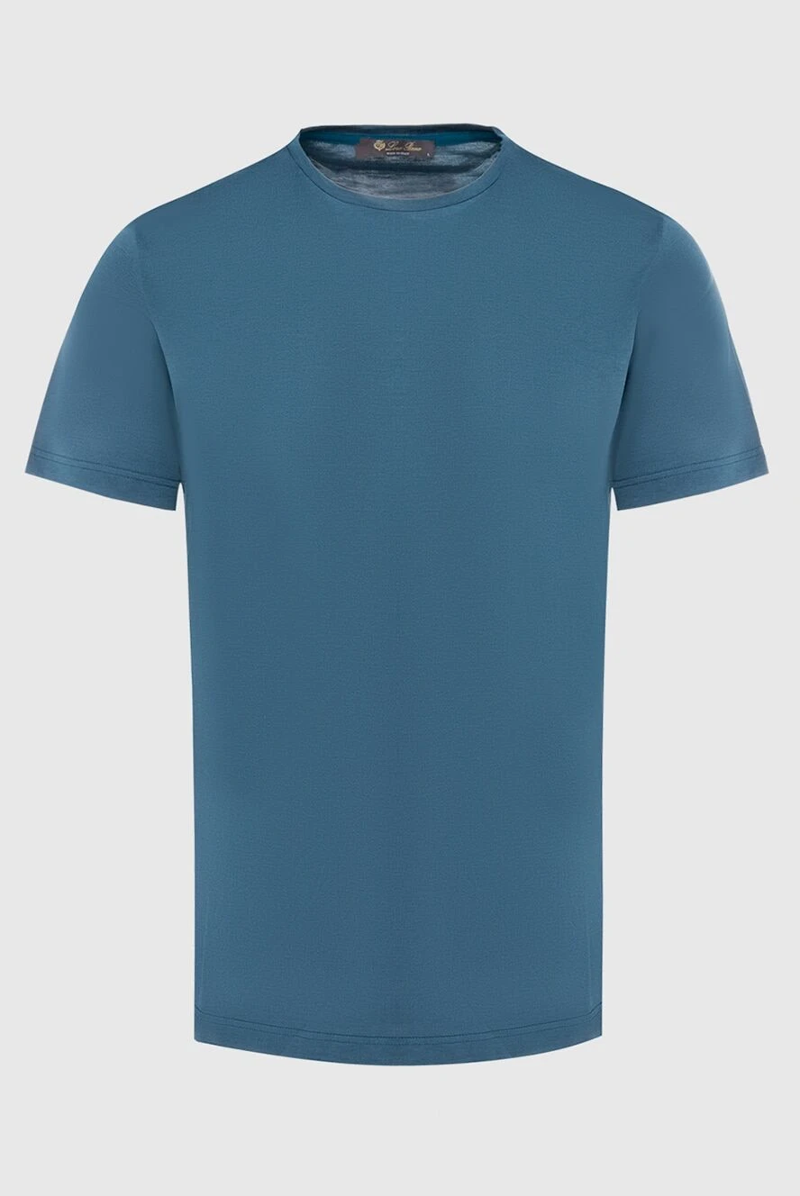 Loro Piana man silk and cotton t-shirt blue for men купить с ценами и фото 169692 - photo 1