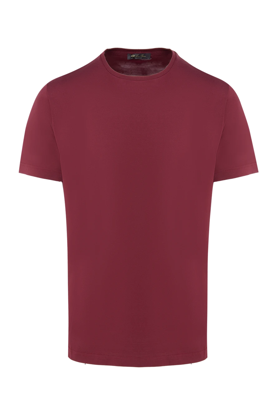 Loro Piana ерлерге арналған бургундия жібек және мақтадан жасалған футболка 169694 - фото 1