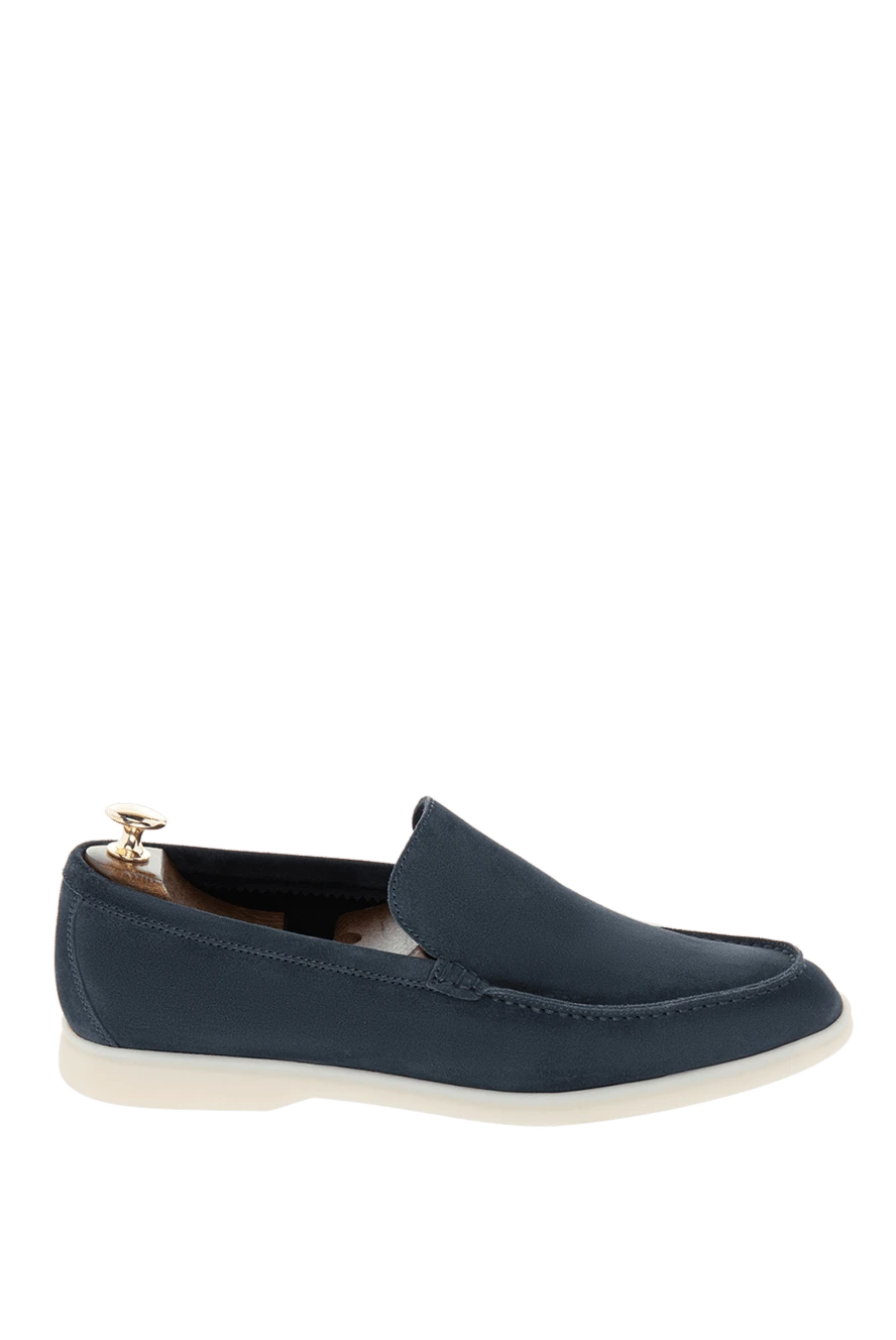 Loro Piana man blue suede loafers for men купить с ценами и фото 169756 - photo 1