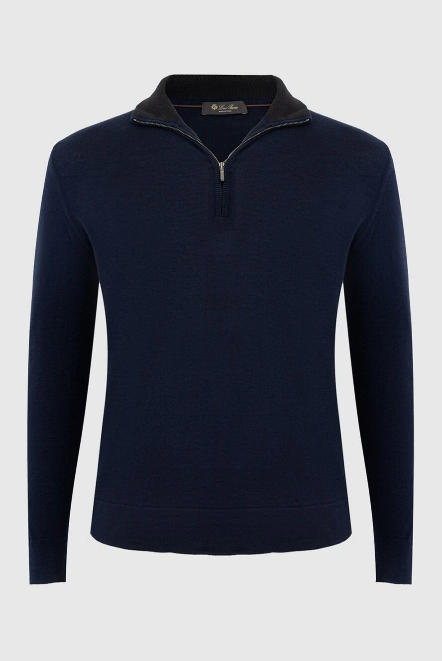 Loro Piana man cashmere, fleece and silk troyer blue for men купить с ценами и фото 169778 - photo 1