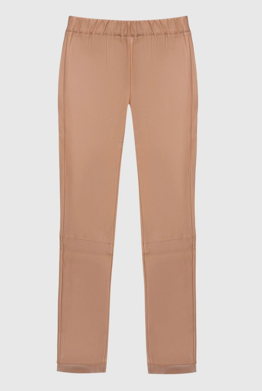 Max&Moi woman brown leather trousers for women купить с ценами и фото 169828 - photo 1