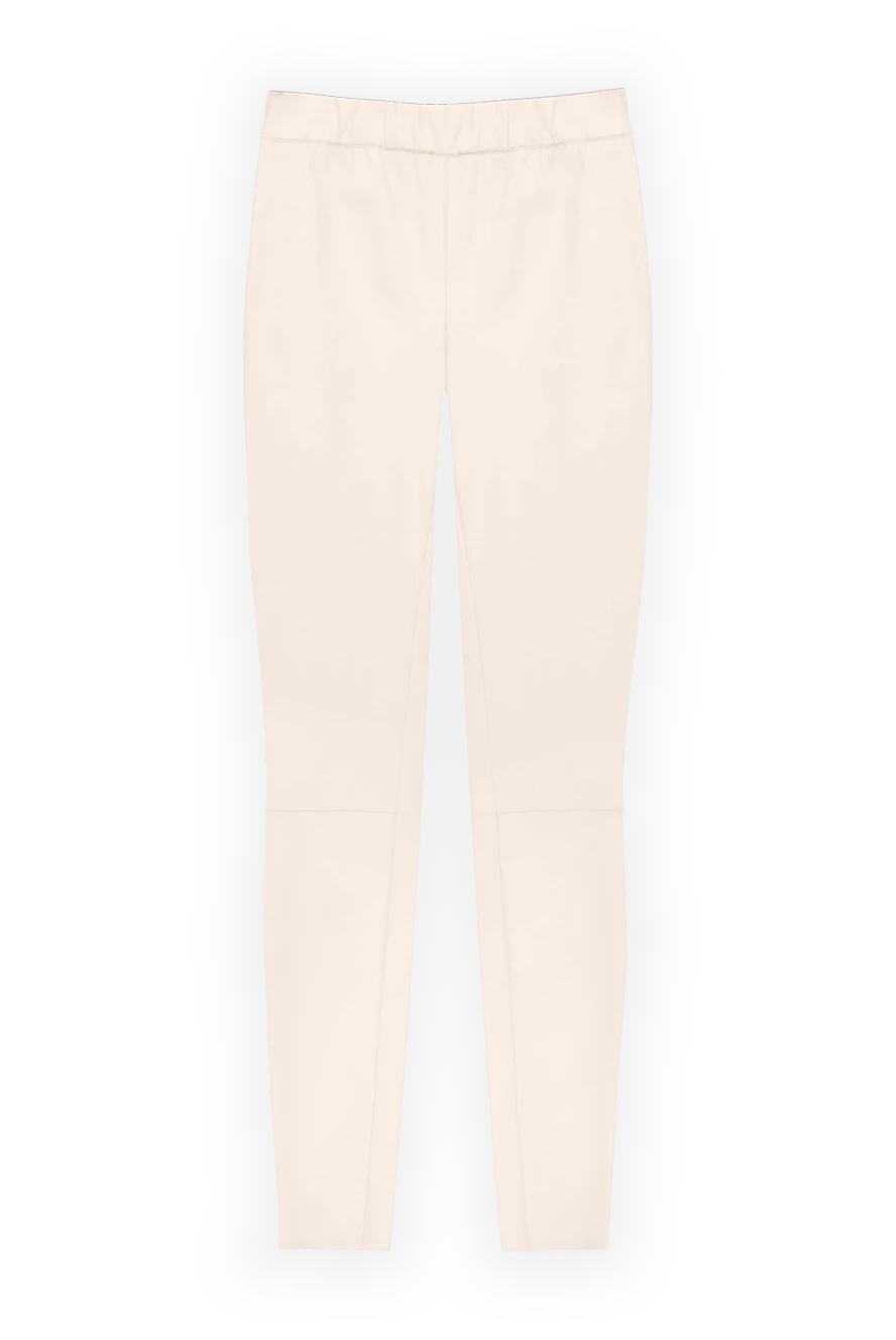 Max&Moi штаны кожаные женские облегающие бежевые 169831 - фото 1