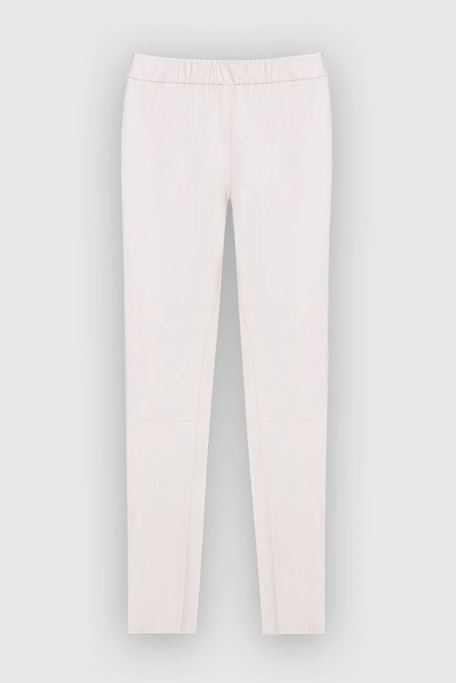 Max&Moi woman white leather trousers for women купить с ценами и фото 169834 - photo 1