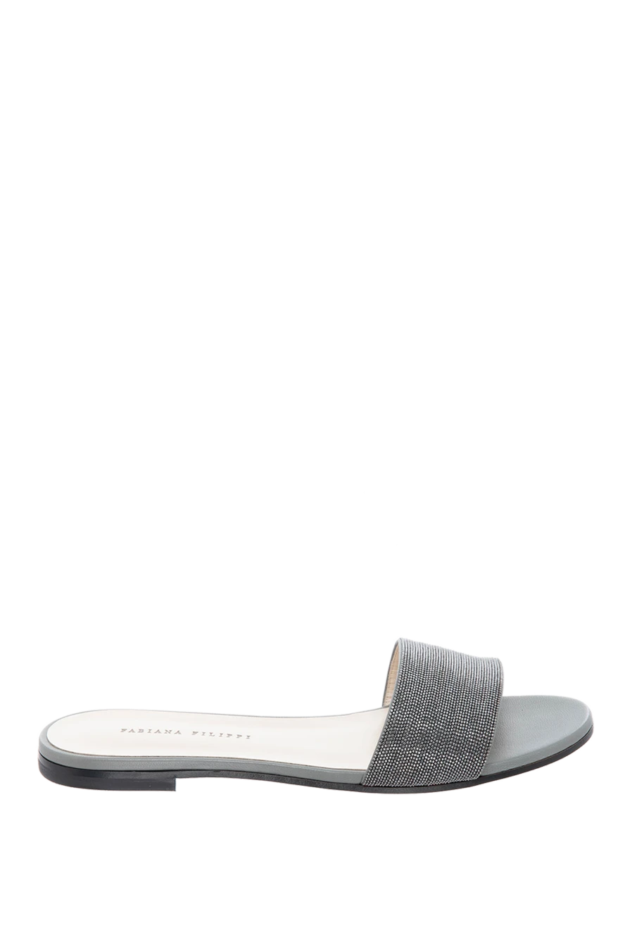 Fabiana Filippi woman gray leather and lame flip-flops for women купить с ценами и фото 169876 - photo 1