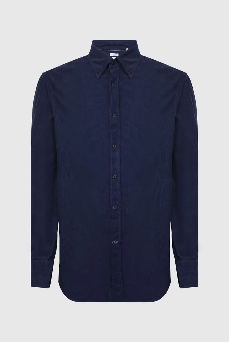 Brunello Cucinelli blue cotton shirt for men 169898 - photo 1