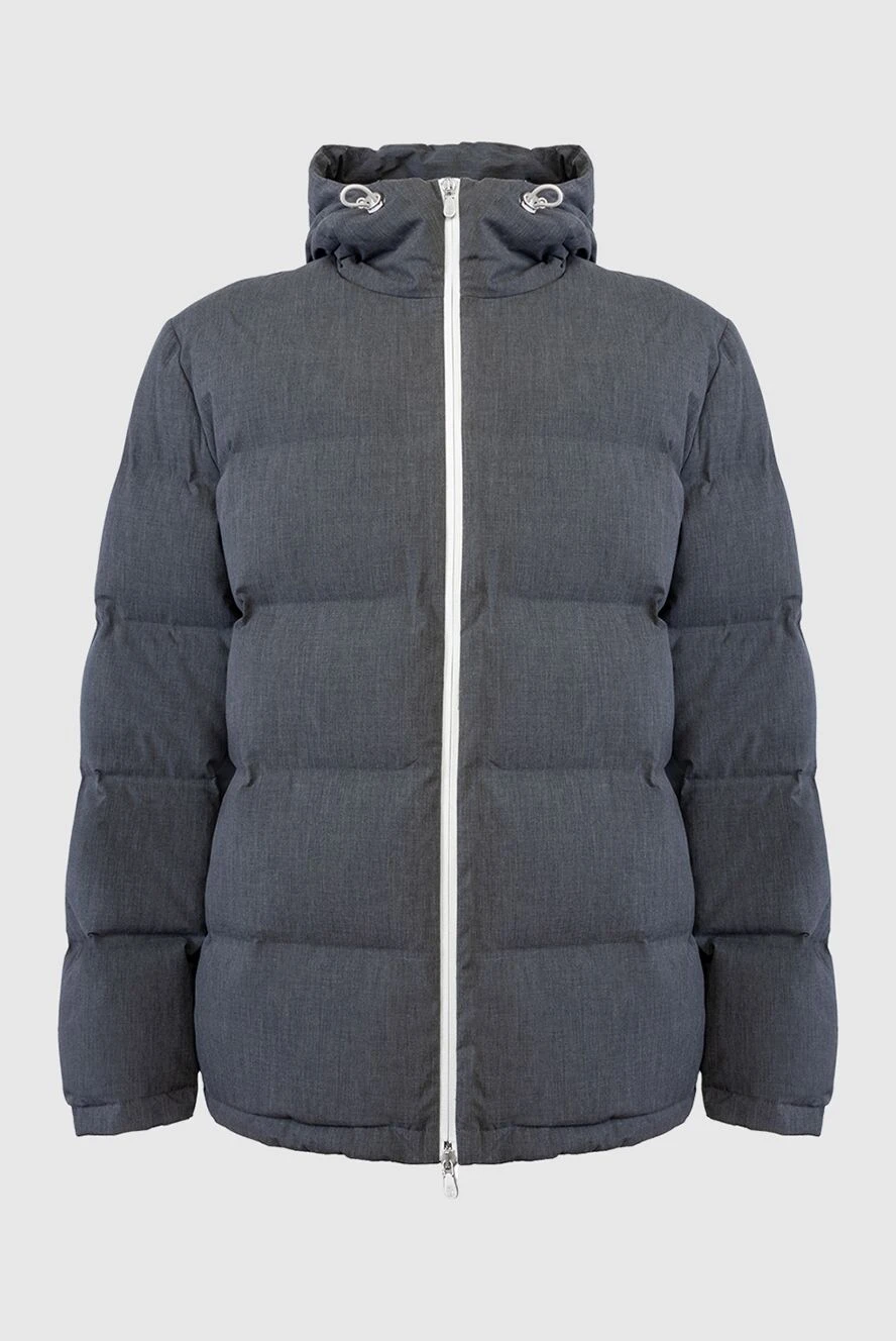 Brunello Cucinelli пуховик из хлопка глубокого графитового оттенка 169908 - фото 1