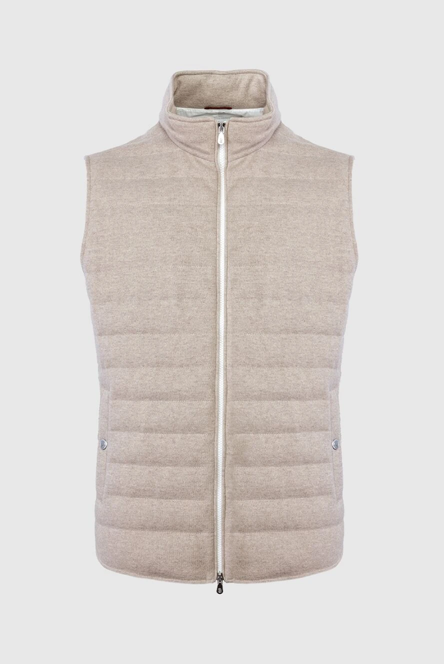 Cashmere vest beige for men