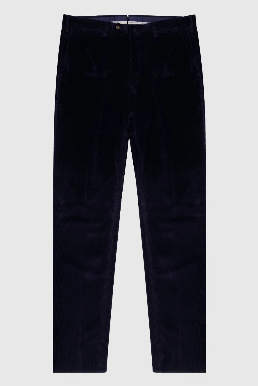 PT01 (Pantaloni Torino) man men's blue corduroy fleece trousers купить с ценами и фото 169977 - photo 1