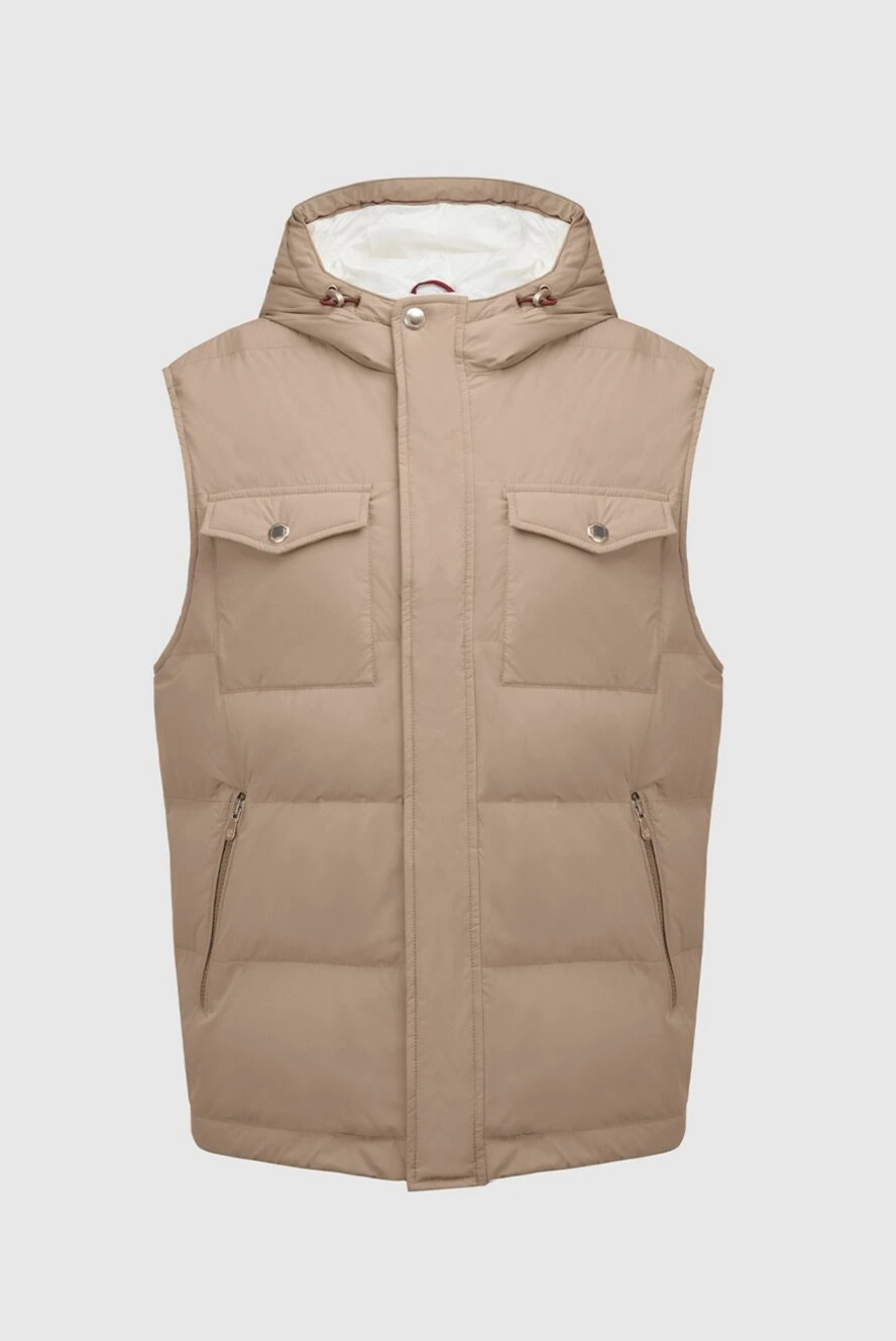 Brunello Cucinelli жилет из акрила бежевый мужской 169981 - фото 1