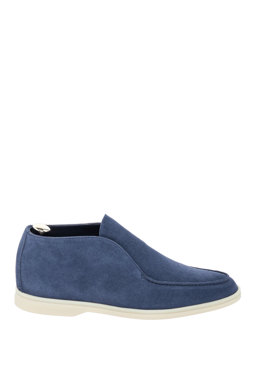 Cesare di Napoli man blue suede loafers for men купить с ценами и фото 169999 - photo 1