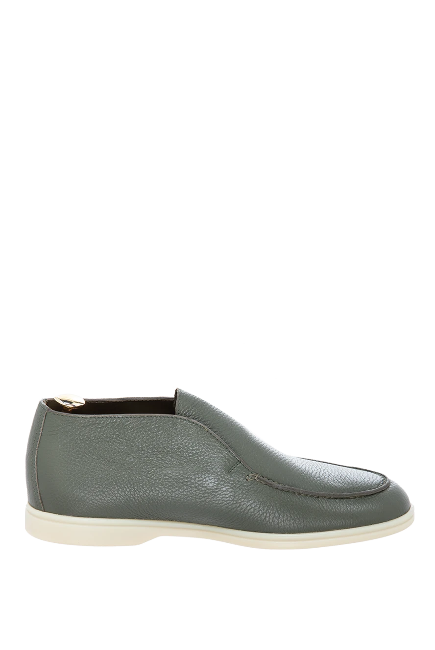 Cesare di Napoli man green leather loafers for men купить с ценами и фото 170005 - photo 1