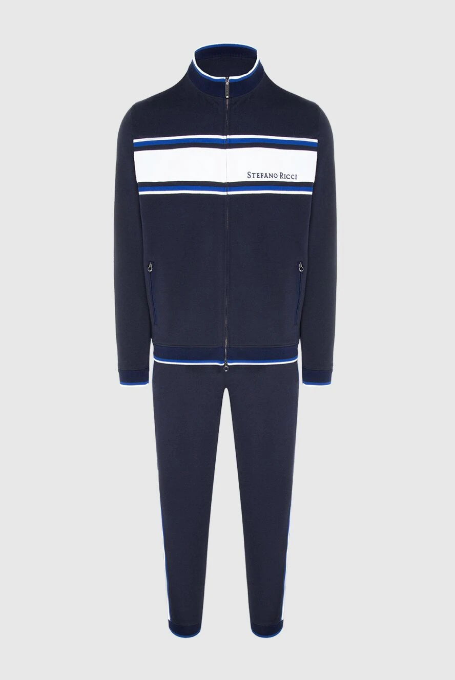 Stefano Ricci спортивный костюм из хлопка темно синий с белой полосой
170029 - фото 1