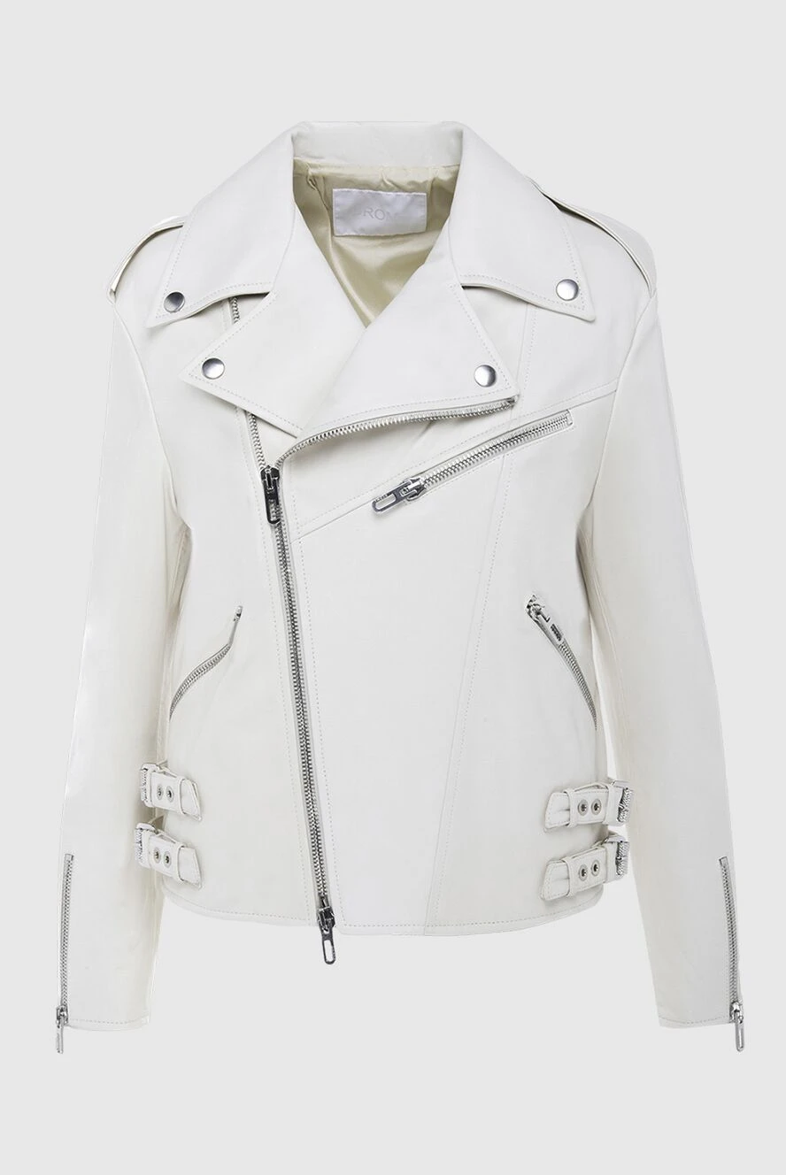 DROMe woman women's white genuine leather jacket купить с ценами и фото 170046 - photo 1