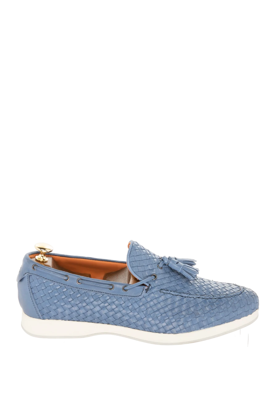 Andrea Ventura man blue leather loafers for men купить с ценами и фото 170055 - photo 1