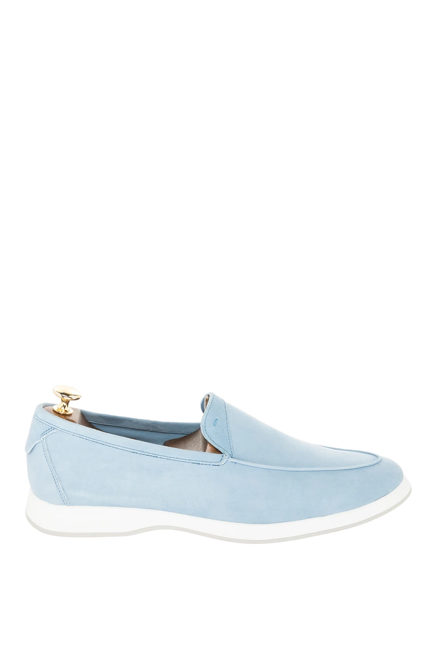 Andrea Ventura man blue suede loafers for men купить с ценами и фото 170056 - photo 1