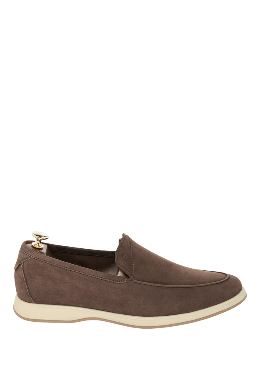 Andrea Ventura лоферы без перемычки из натуральной замши в тёплом серо-бежевом цвете
170057 - фото 1