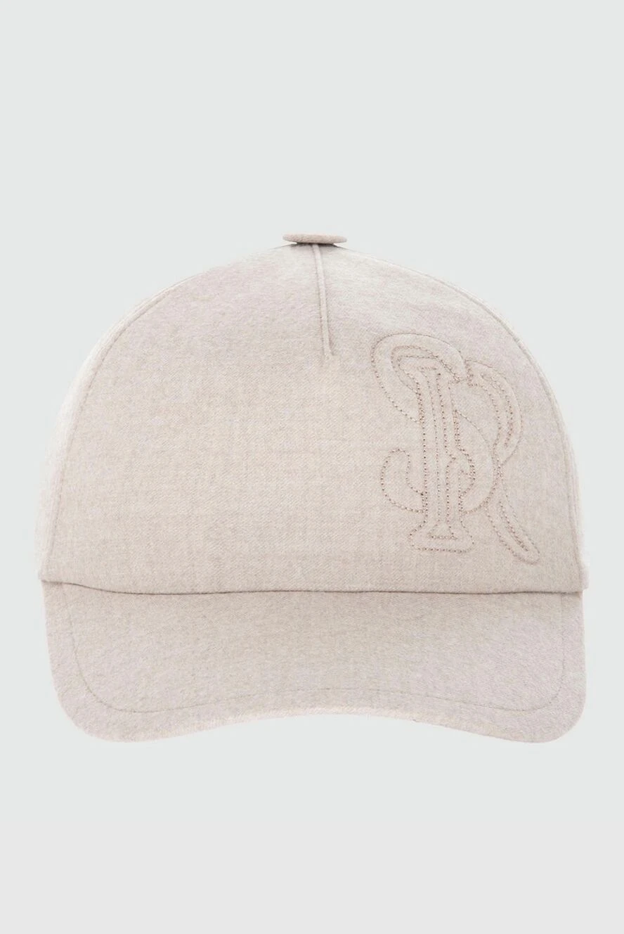 Stefano Ricci кепка из шерсти и кашемира бежевая мужская 170089 - фото 1