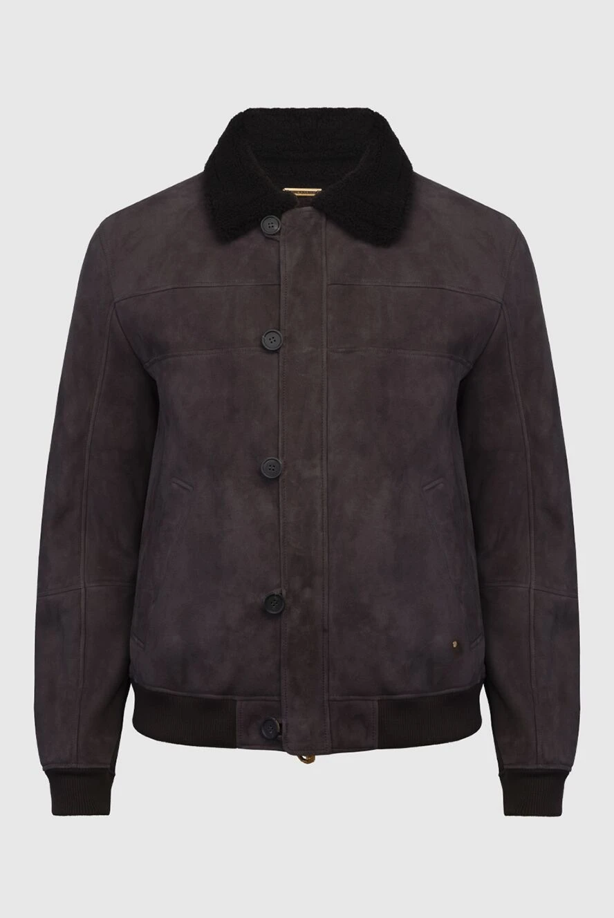 Stefano Ricci мужская дубленка из кожи ягненка и меха коричневая 170111 - фото 1