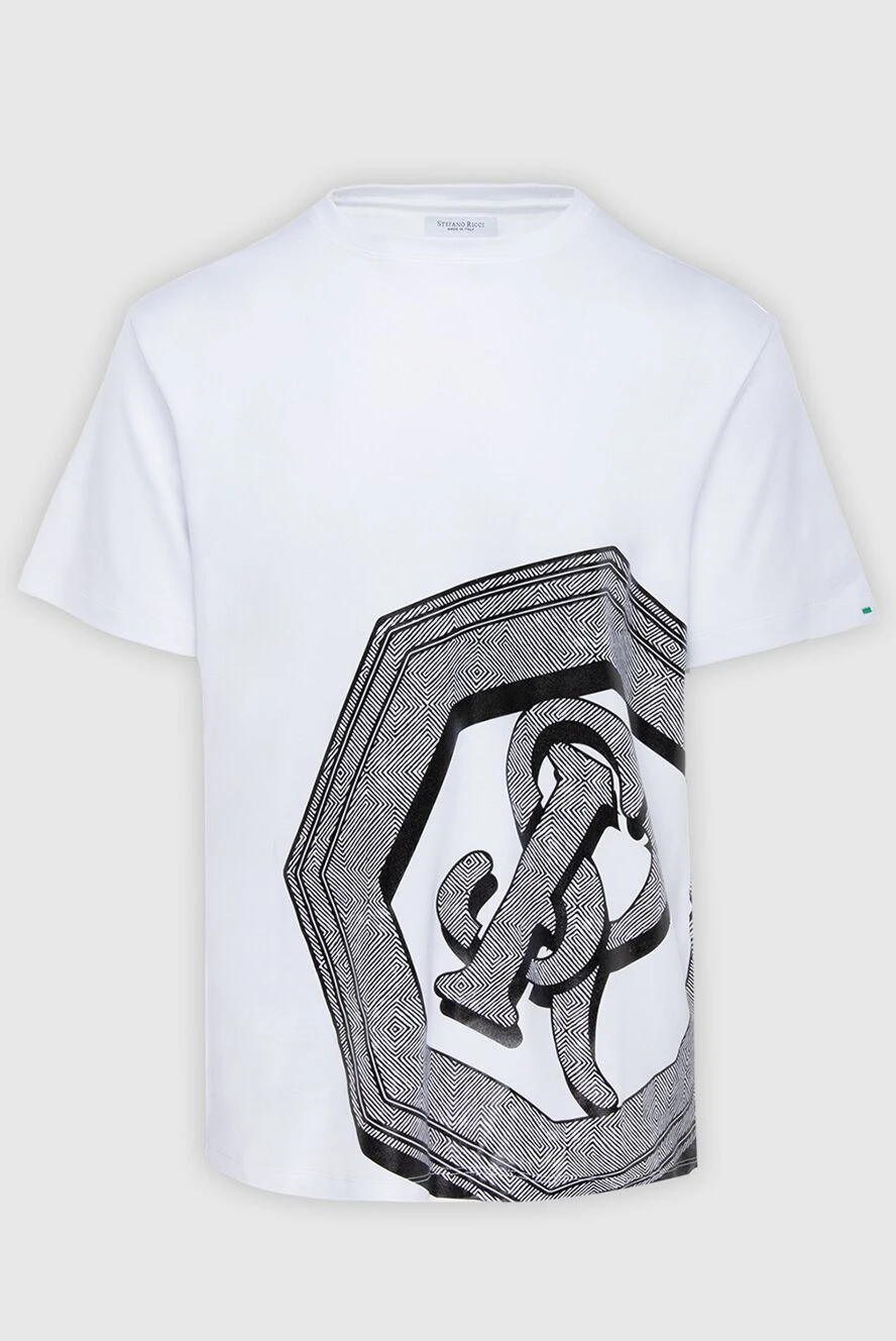 Stefano Ricci ерлерге арналған ақ мақтадан жасалған футболка 170129 - фото 1