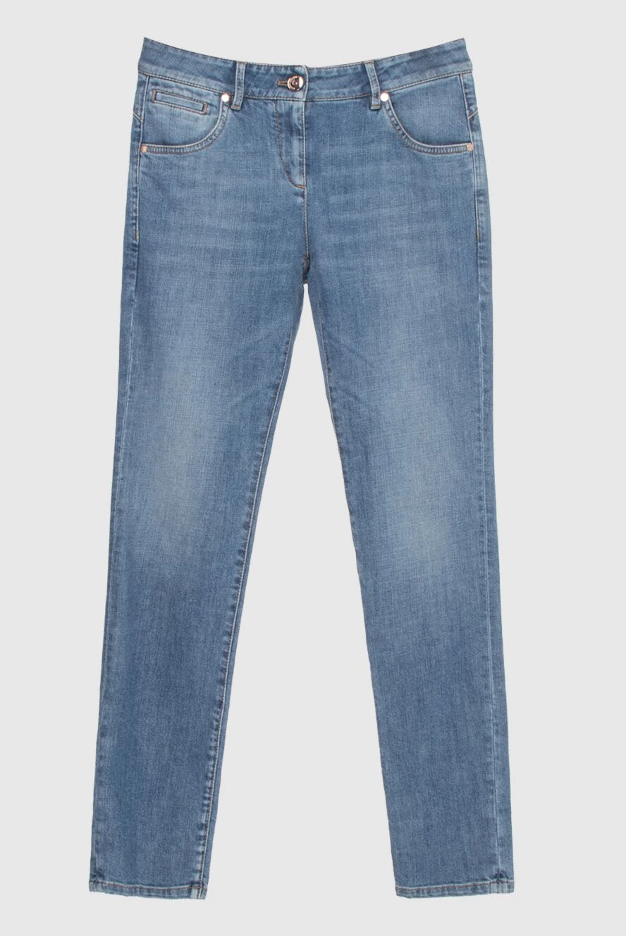 Brunello Cucinelli әйелдерге арналған жеңіл тырнақтары бар ашық көк джинсы 170255 - фото 1
