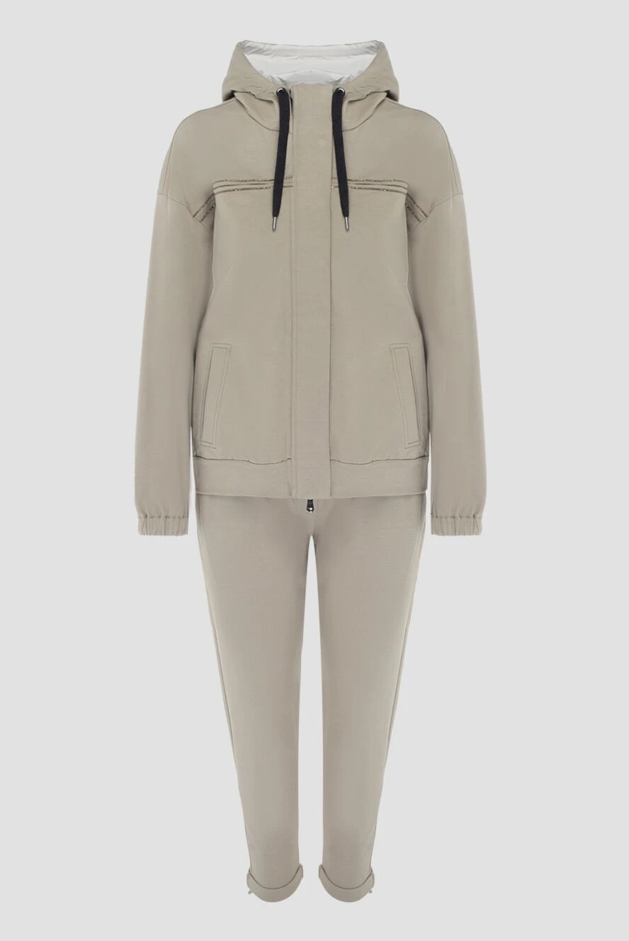 Brunello Cucinelli костюм прогулочный из хлопка женский бежевый 170262 - фото 1