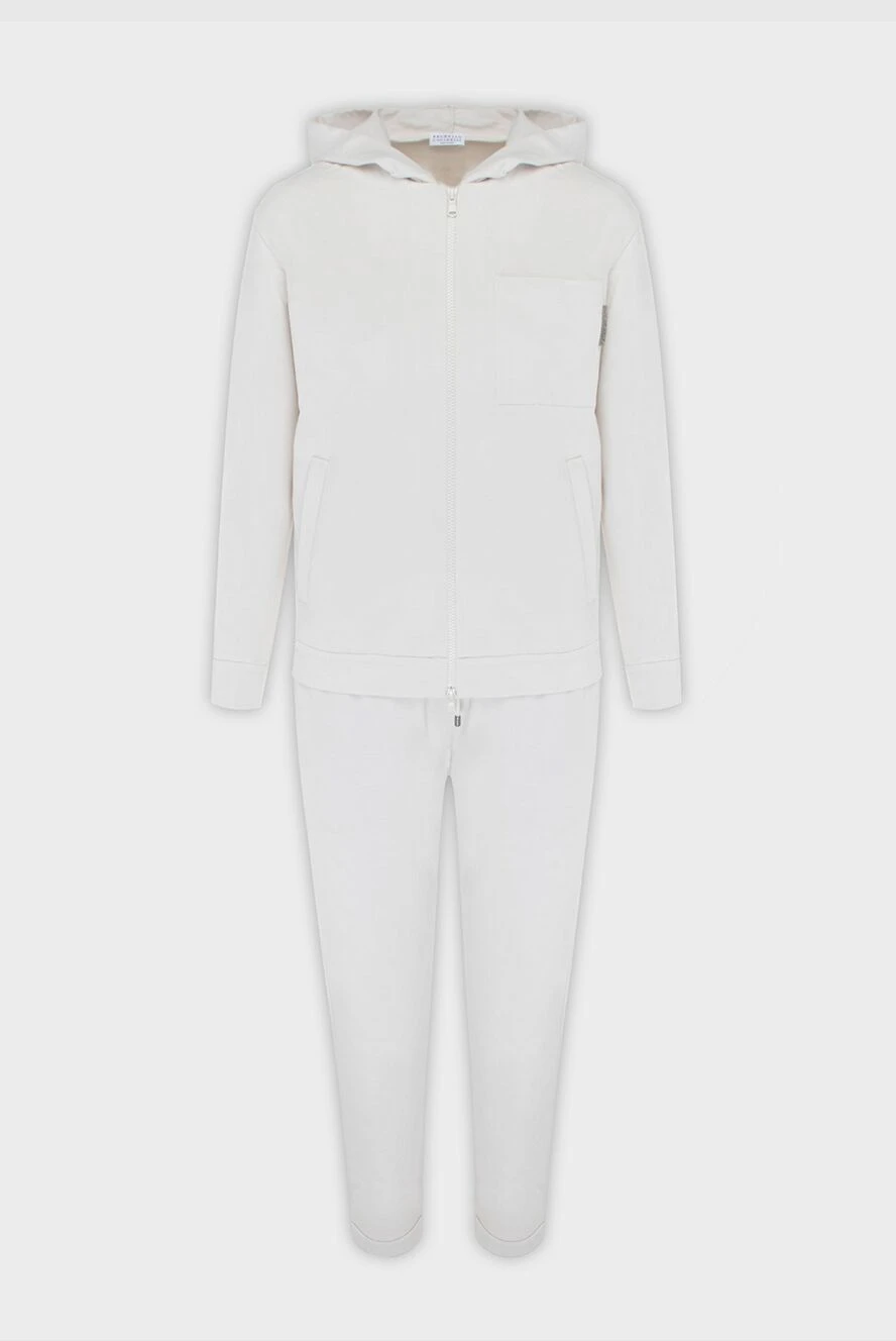 Brunello Cucinelli костюм из мягкого трикотажа белого цвета с капюшоном
170263 - фото 1