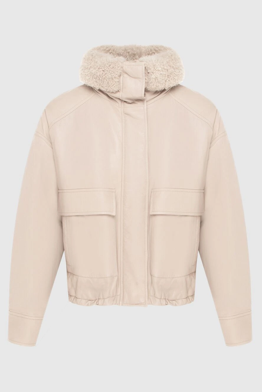 Brunello Cucinelli әйелдерге арналған бежевый үлбірлі былғары күрте
170304 - фото 1