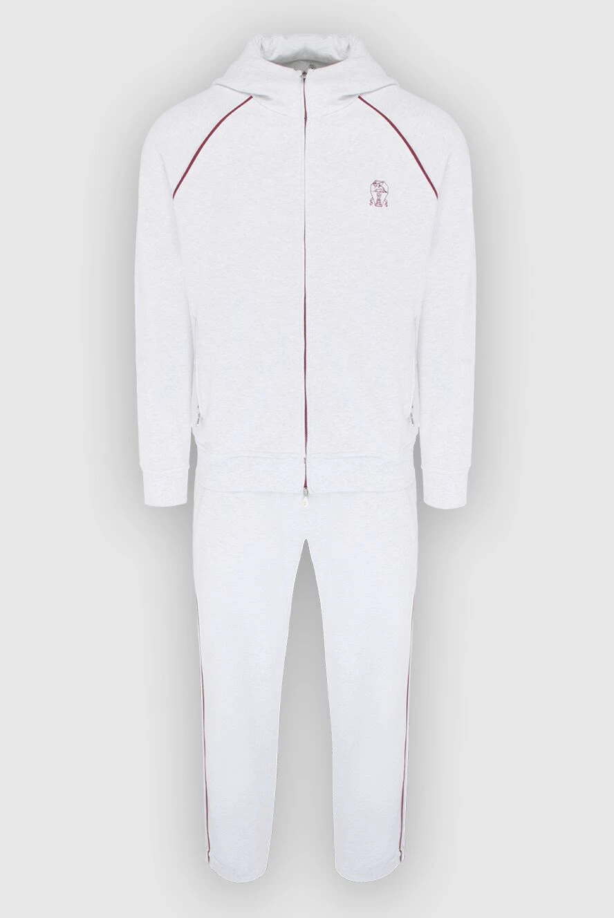 Brunello Cucinelli костюм спортивный мужской из хлопка белый 170312 - фото 1