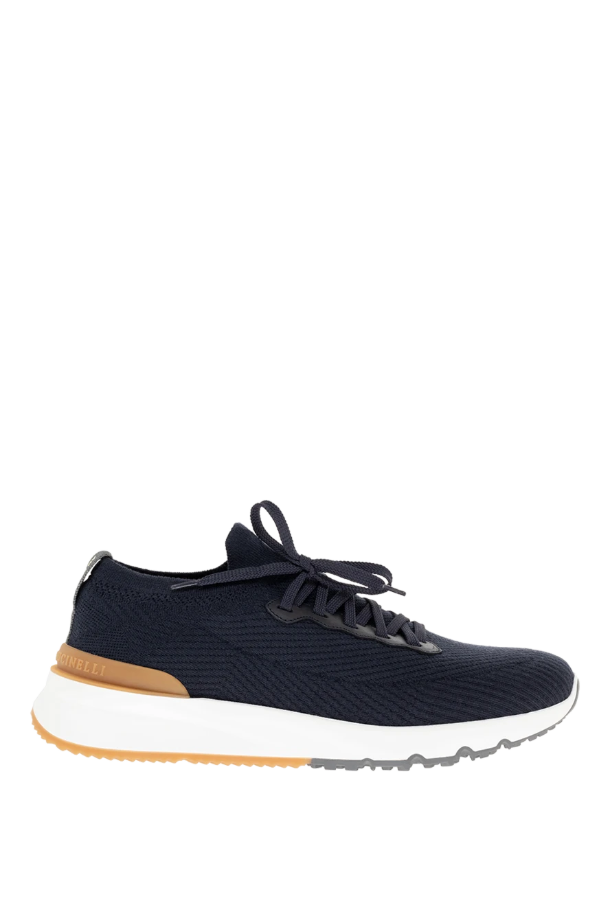 Brunello Cucinelli blue wool sneakers for men 170332 - photo 1