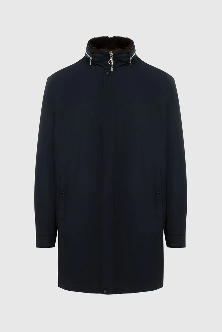 Seraphin куртка удлиненная утепленная мехом на скрытой молнии синяя мужская 170338 - фото 1