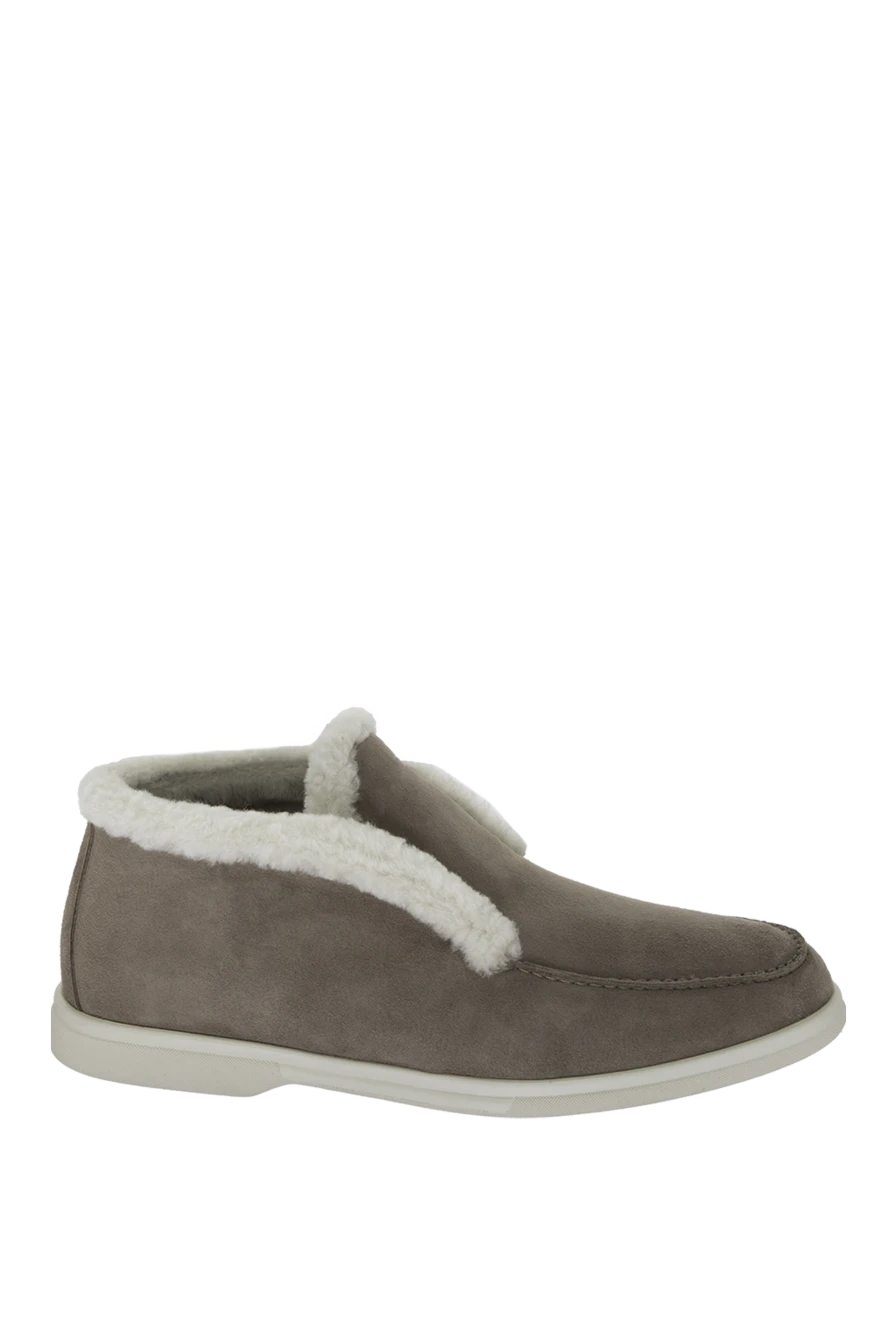 Cesare di Napoli woman gray leather and fur loafers for women купить с ценами и фото 170374 - photo 1